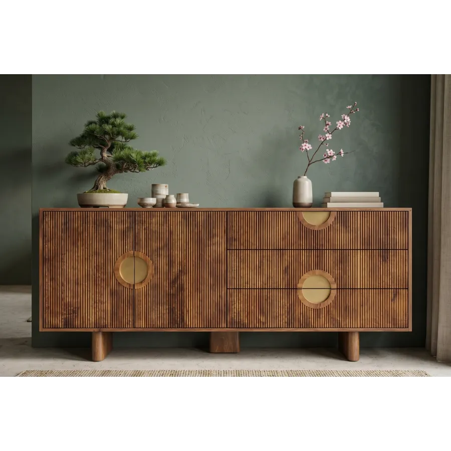 Invicta Komoda MADISON brązowe mango 177 x 76 x 38cm / 48838