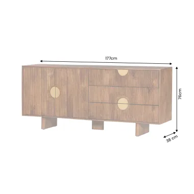 Invicta Komoda MADISON brązowe mango 177 x 76 x 38cm / 48838