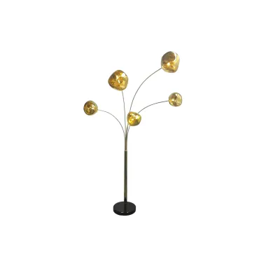 Invicta Lampa stojąca LIQUID DIAMOND 5 szklanych kloszy w kolorze złotym / 48501