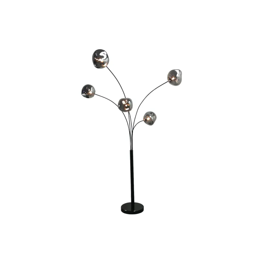Invicta Lampa stojąca LIQUID DIAMOND 5 szklanych kloszy smoke / 48502