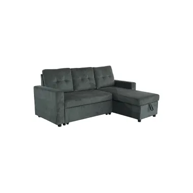 Invicta Sofa narożna APARTMENT z funkcją spania zielony sztruks 202 x 90 x 150cm / 48124