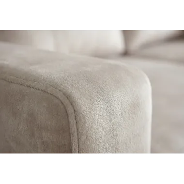Invicta Sofa narożna APARTMENT z funkcją spania szampański aksamit 202 x 90 x 150cm / 48121