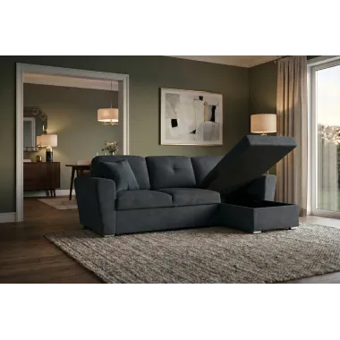 Invicta Sofa narożna APARTMENT z funkcją spania antracyt tkania 245 x 90 x 150cm / 47597