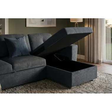 Invicta Sofa narożna APARTMENT z funkcją spania antracyt tkania 245 x 90 x 150cm / 47597