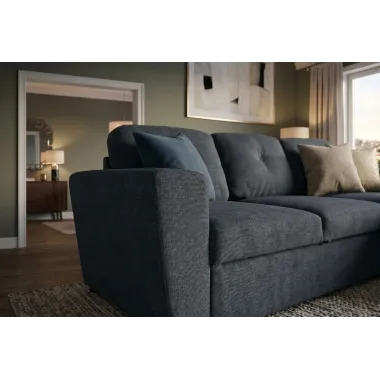 Invicta Sofa narożna APARTMENT z funkcją spania antracyt tkania 245 x 90 x 150cm / 47597