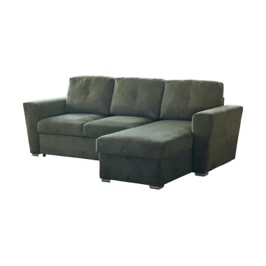 Invicta Sofa narożna APARTMENT z funkcją spania ciemnozielona tkania 245 x 90 x 150cm / 47599