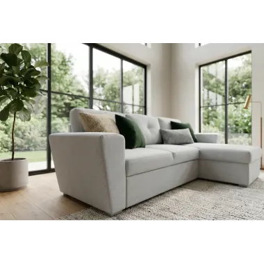 Invicta Sofa narożna APARTMENT z funkcją spania beżowa tkania 245 x 90 x 150cm / 47598