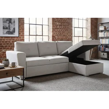 Invicta Sofa narożna APARTMENT z funkcją spania beżowa tkania 245 x 90 x 150cm / 47598