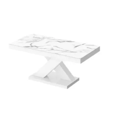 Stolik kawowy ława XENON MINI Marble white HG + biały HG 120 x 50 x 60cm