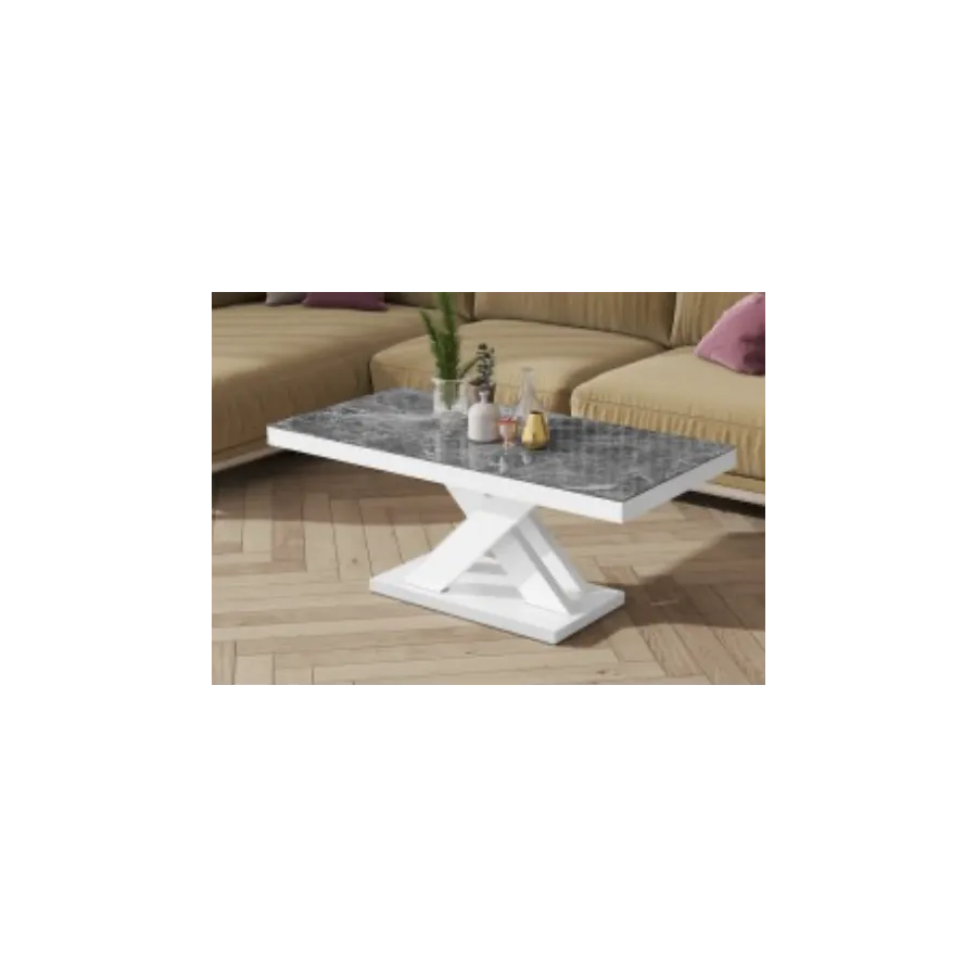 Stolik kawowy ława XENON MINI Venatino Dark Mat + biały HG 120 x 50 x 60cm
