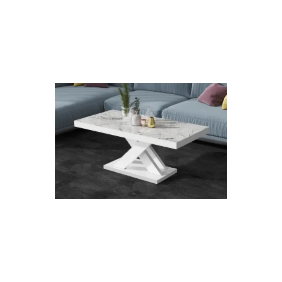 Stolik kawowy ława XENON MINI Venatino White HG + biały HG 120 x 50 x 60cm