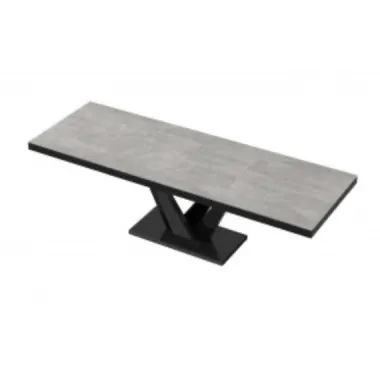 VEGAS Stół rozkładany do jadalni MDF Grey Stone mat + czarny HG 160/208/256 x 75 x 89cm