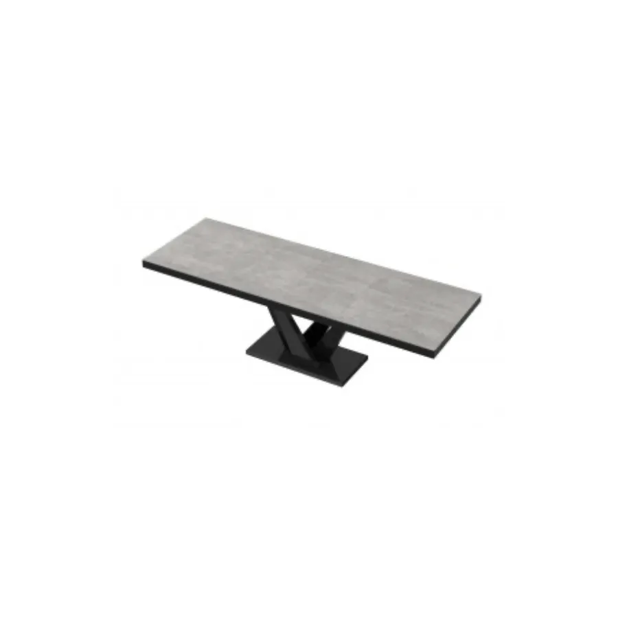 VEGAS Stół rozkładany do jadalni MDF Grey Stone mat + czarny HG 160/208/256 x 75 x 89cm
