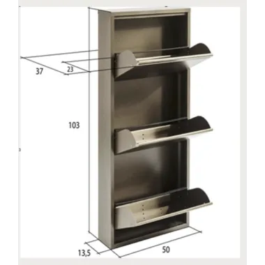 Kare Szafka na buty CARUSO 3 dark bronze 50 x 103.5 x 15cm / 82547