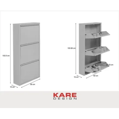 Kare Szafka na buty CARUSO 3 SILVER BRUSHED (MO) 50 x 103.5 x 15cm / 49273