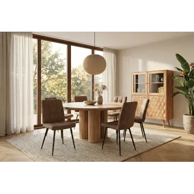Invicta Stół do jadalni ART DECO mango Ø 140cm / 47605