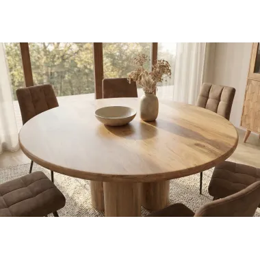 Invicta Stół do jadalni ART DECO mango Ø 140cm / 47605