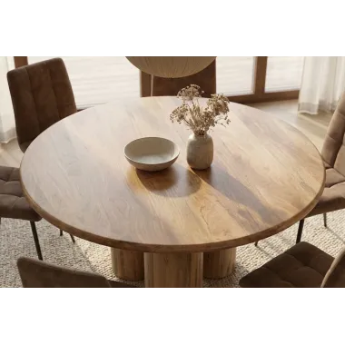 Invicta Stół do jadalni ART DECO mango Ø 140cm / 47605