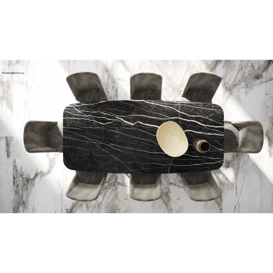 Włoski Stół KRYSTAL CERAMIC TOP THUNDER NIGHT 198 x 75.5 x 100cm / 155TAV.55CE