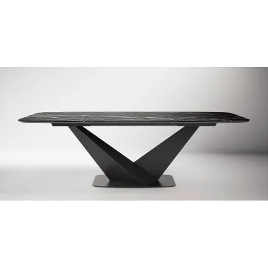 Włoski Stół KRYSTAL CERAMIC TOP THUNDER NIGHT 198 x 75.5 x 100cm / 155TAV.55CE