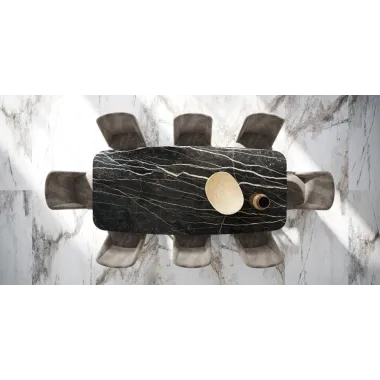Włoski Stół KRYSTAL CERAMIC TOP CALACATTA GOLD 198 x 75.5 x 100cm / 155TAV.23CE