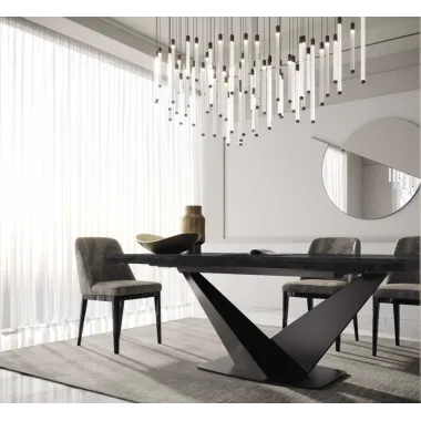 Włoski Stół KRYSTAL CERAMIC TOP TUNDRA 198 x 75.5 x 100cm / 155TAV.31CE