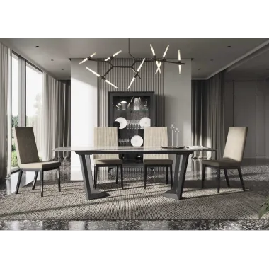 Włoski Stół KRYSTAL CERAMIC TOP TUNDRA 198 x 75.5 x 100cm / 155TAV.31CE
