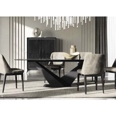 Włoski Stół KRYSTAL CERAMIC TOP ORIGINES ARGENT 198 x 75.5 x 100cm / 155TAV.47CE