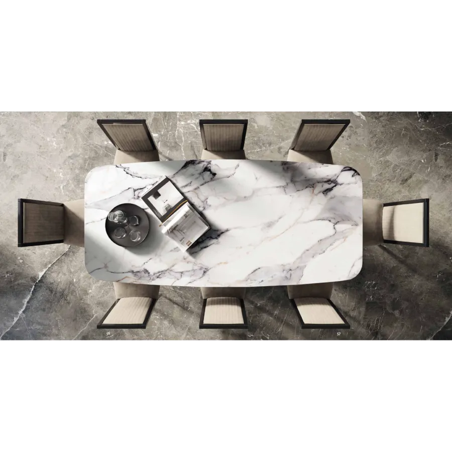 Włoski Stół KRYSTAL CERAMIC TOP ORIGINES ARGENT 198 x 75.5 x 100cm / 155TAV.47CE