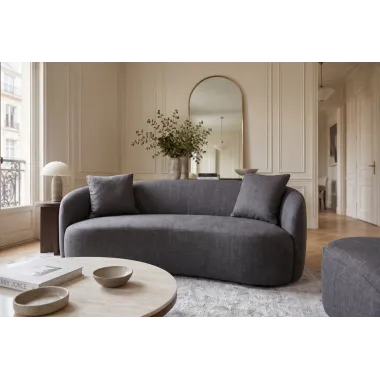 Invicta Sofa ELEMENTAL 2 osobowa grafitowy aksamit 178 x 67 x 70cm / 48881