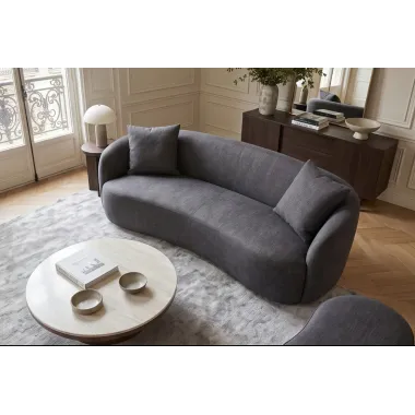 Invicta Sofa ELEMENTAL 2 osobowa grafitowy aksamit 178 x 67 x 70cm / 48881