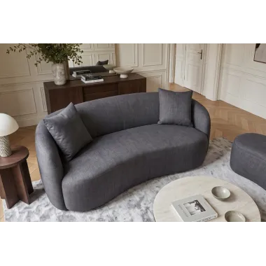 Invicta Sofa ELEMENTAL 2 osobowa grafitowy aksamit 178 x 67 x 70cm / 48881