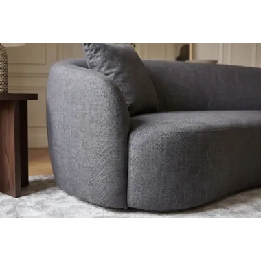Invicta Sofa ELEMENTAL 2 osobowa grafitowy aksamit 178 x 67 x 70cm / 48881