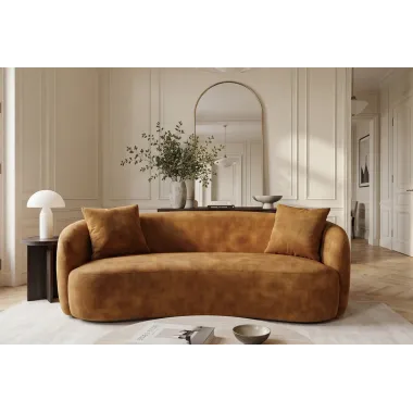 Invicta Sofa ELEMENTAL 2 osobowa musztardowo żółty aksamit 178 x 67 x 70cm / 48689