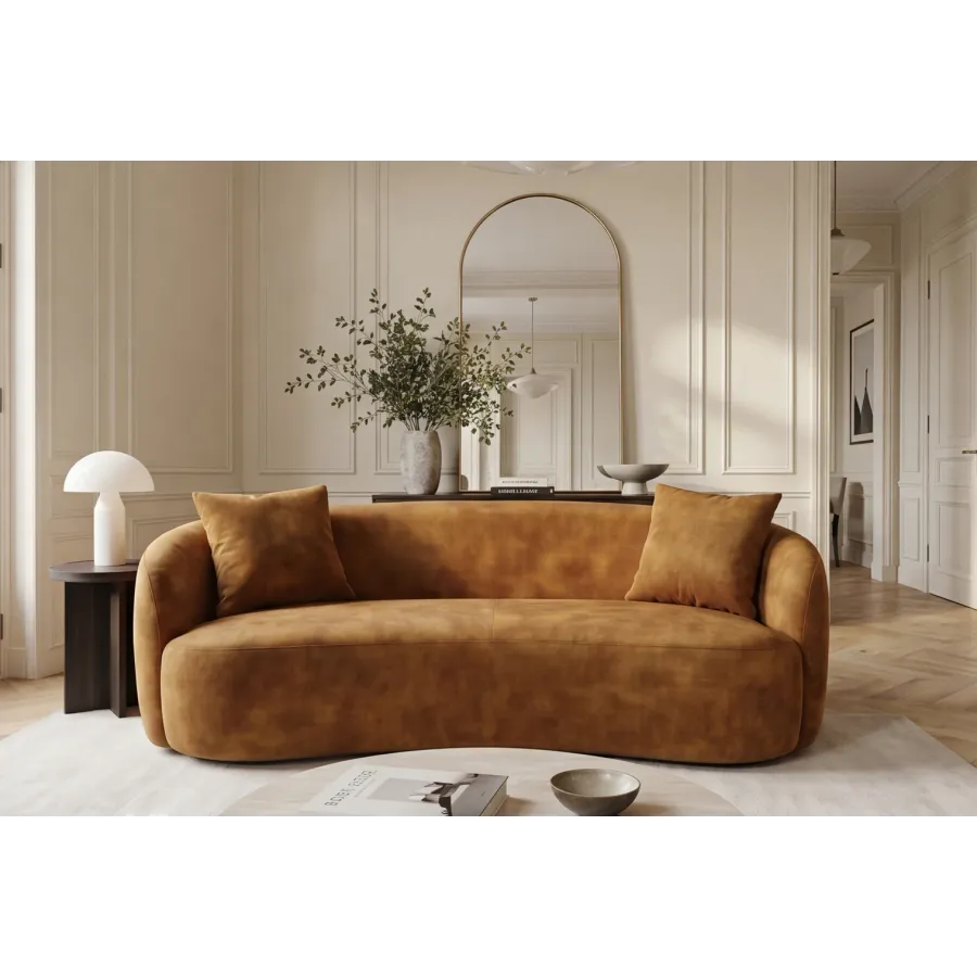 Invicta Sofa ELEMENTAL 2 osobowa musztardowo żółty aksamit 178 x 67 x 70cm / 48689