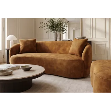 Invicta Sofa ELEMENTAL 2 osobowa musztardowo żółty aksamit 178 x 67 x 70cm / 48689