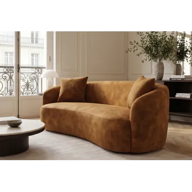 Invicta Sofa ELEMENTAL 2 osobowa musztardowo żółty aksamit 178 x 67 x 70cm / 48689