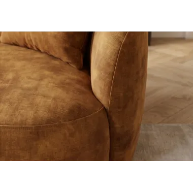 Invicta Sofa ELEMENTAL 2 osobowa musztardowo żółty aksamit 178 x 67 x 70cm / 48689