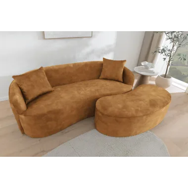 Invicta Sofa ELEMENTAL 2 osobowa musztardowo żółty aksamit 178 x 67 x 70cm / 48689