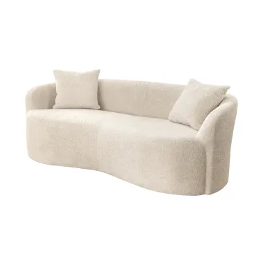 Invicta Sofa ELEMENTAL 2 osobowa beżowe bouclé 178 x 67 x 70cm / 48106