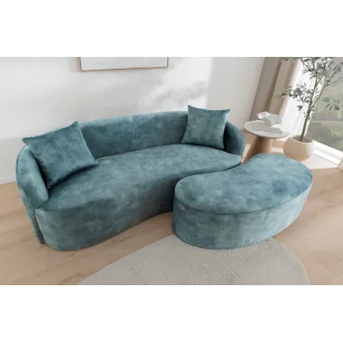 Invicta Sofa ELEMENTAL 2 osobowa petrol aksamit 178 x 67 x 70cm / 48690