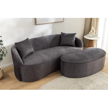 Invicta Sofa ELEMENTAL 2 osobowa grafitowy aksamit 178 x 67 x 70cm / 48881