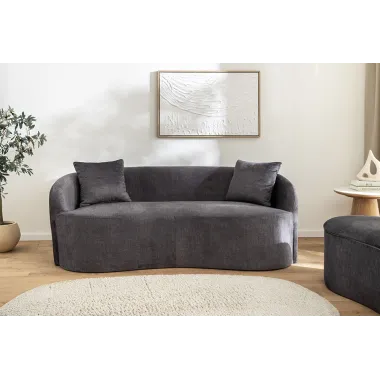 Invicta Sofa ELEMENTAL 2 osobowa grafitowy aksamit 178 x 67 x 70cm / 48881