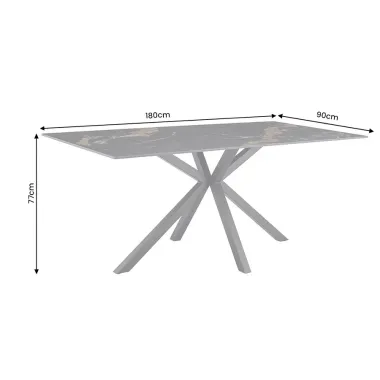 Invicta Stół ceramiczny GALAXIE optyka marmuru 180 x 77 x 90cm / 46896