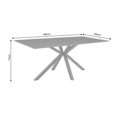 Invicta Stół ceramiczny GALAXIE optyka szarego marmuru 180 x 77 x 90cm / 46897
