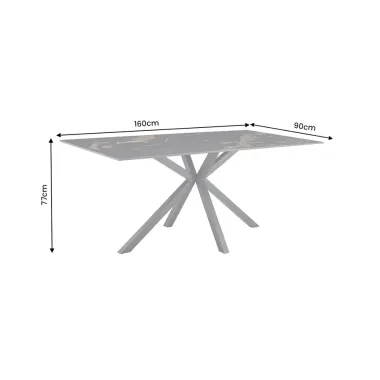 Invicta Stół ceramiczny GALAXIE optyka czarnego marmuru 160 x 77 x 90cm / 46899