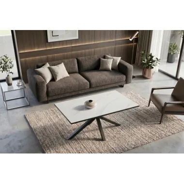 Invicta Stolik ceramiczny GALAXIE optyka białego marmuru 100 x 45 x 60cm / 46904
