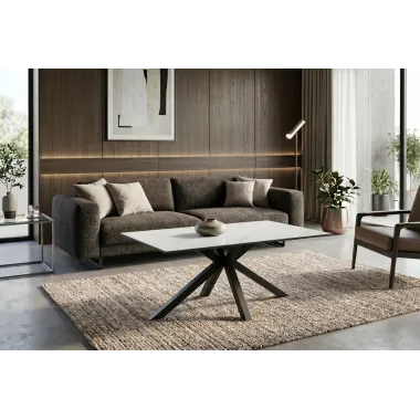 Invicta Stolik ceramiczny GALAXIE optyka białego marmuru 100 x 45 x 60cm / 46904