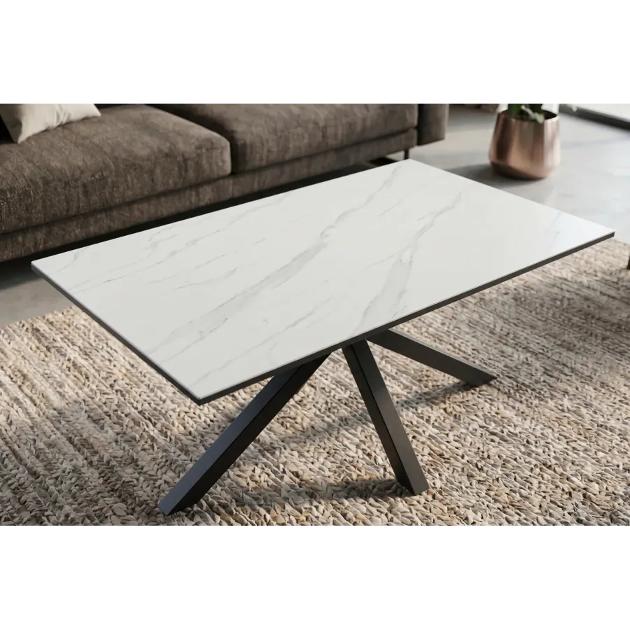 Invicta Stolik ceramiczny GALAXIE optyka białego marmuru 100 x 45 x 60cm / 46904