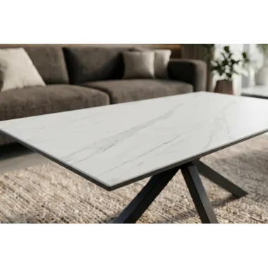 Invicta Stolik ceramiczny GALAXIE optyka białego marmuru 100 x 45 x 60cm / 46904